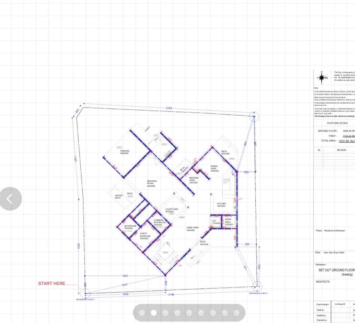 Set out ground floor plan working drawing