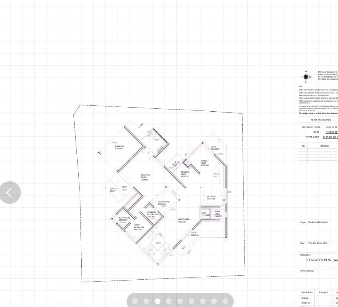 Foundation plan working drawing