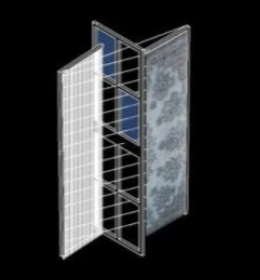 Isometric diagram of freestanding screen sculptures