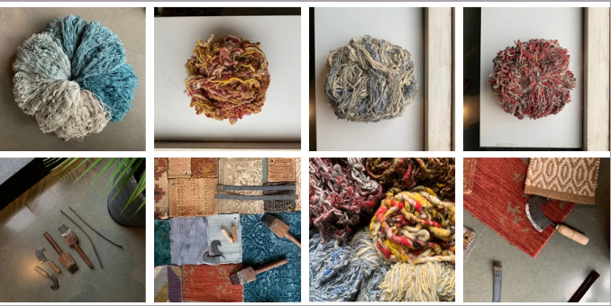 Documentation of rug yarns, samples and craft tools