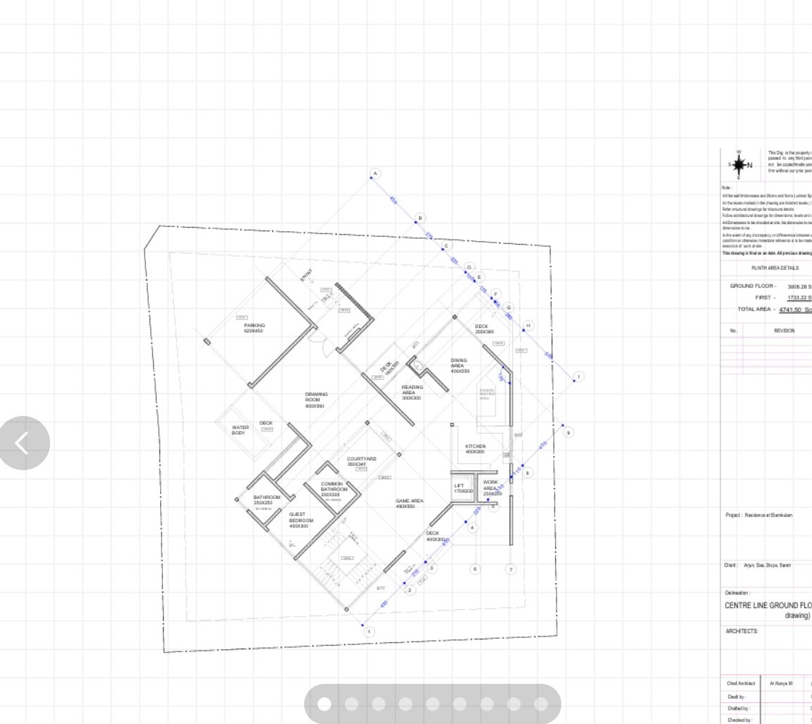 Centre line ground floor plan working drawing