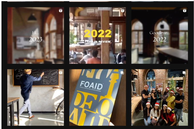 Instagram grid of Studio Pka social media posts